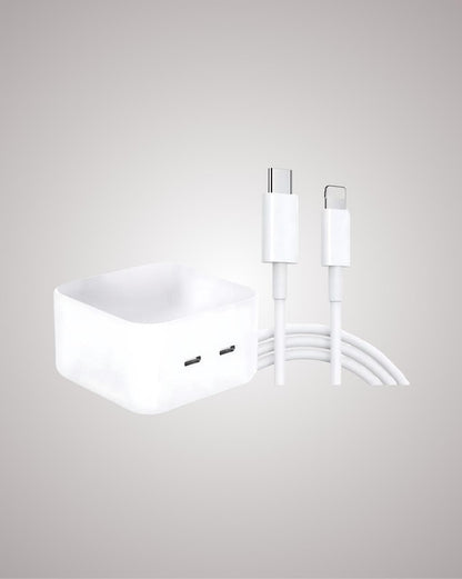 Cargador Doble USB-C/ LIGHTING con Cable – Carga Rápida