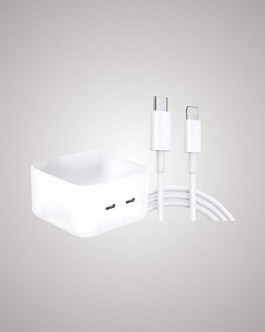 Cargador Doble USB-C/ LIGHTING con Cable – Carga Rápida